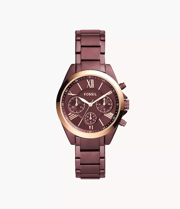 Reloj Fossil para dama color purpura oscuro