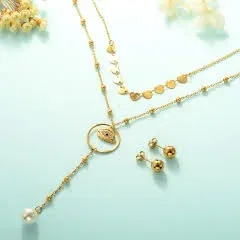 Collar de acero inoxidable para dama color dorado
