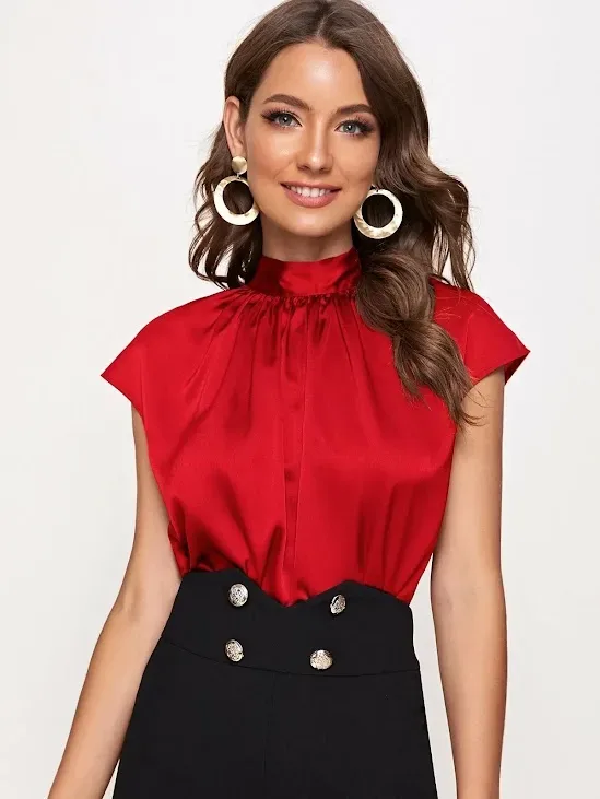 Blusa de satén para dama color rojo