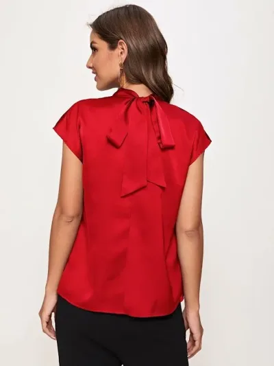 Blusa de satén para dama color rojo