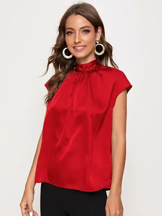 Blusa de satén para dama color rojo