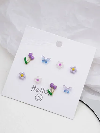 Set de 4 Aretes para Niña.