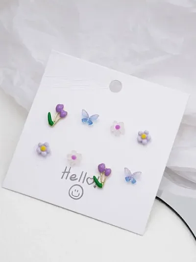 Set de 4 Aretes para Niña.