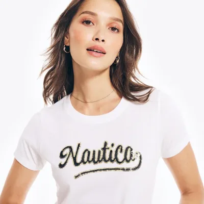 Camiseta Nautica para dama color blanco