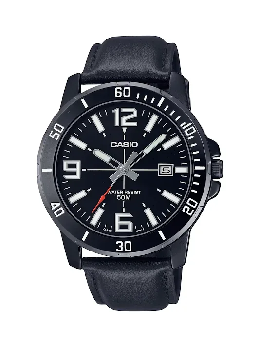 Reloj Casio para caballero MTP-VD01BL-1BVUDF COLOR NEGRO