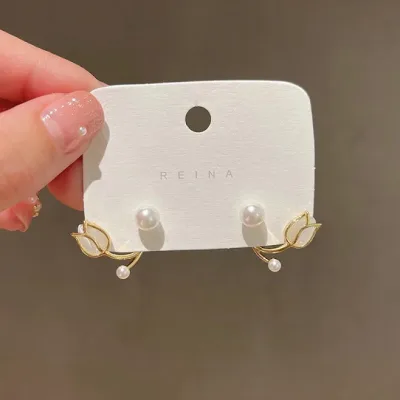 Aretes de Aleación con perlas