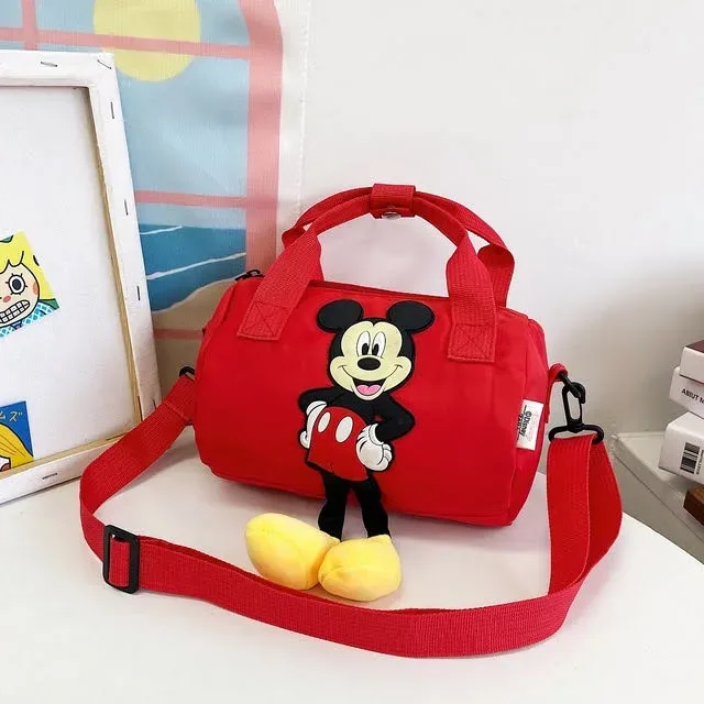 Bolso de hombro ZARA, color rojo con mickey mouse