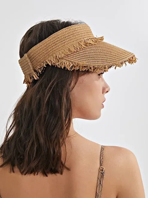 Visera de playa para dama, color beige