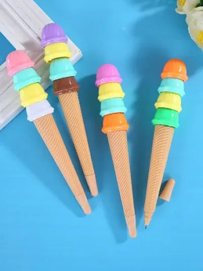 Set de plumas de gel con diseño de helado colores al azar