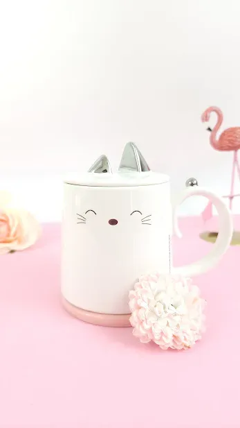 Tasa de gato para Café con Orejas en la Tapa