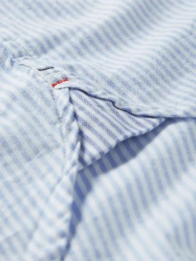 Camisa Tommy Hilfiger para caballero diseño a rayas color celeste y blanco
