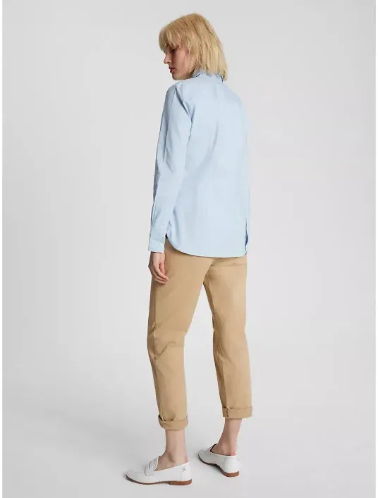 Camisa manga larga Tommy Hilfiger para dama color celeste