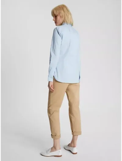Camisa manga larga Tommy Hilfiger para dama color celeste