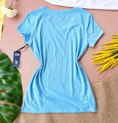Camiseta U.S Polo para dama color celeste