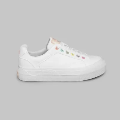 Tenis Miso White Pu para dama color blanco