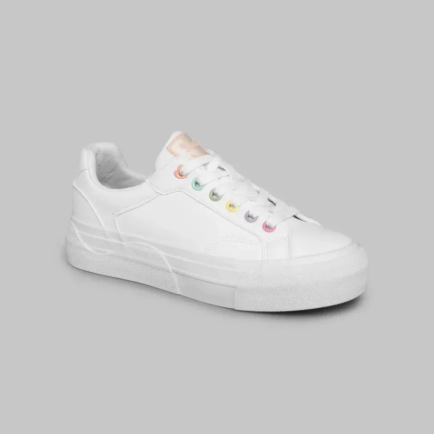 Tenis Miso White Pu para dama color blanco