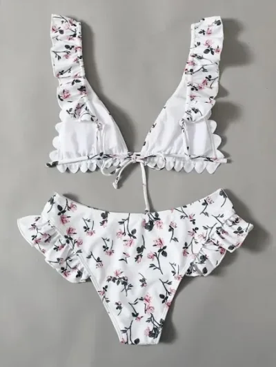 Vestido de baño para dama con diseño floral