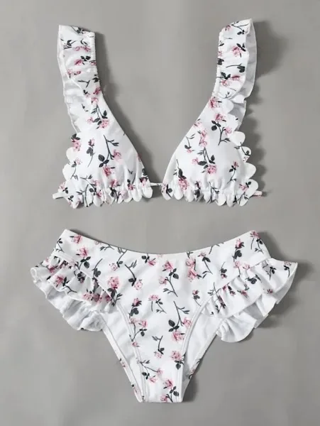 Vestido de baño para dama con diseño floral