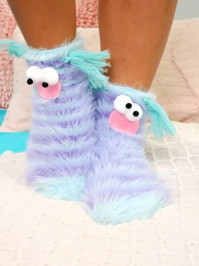 Medias multicolor de peluche