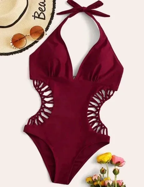 Vestido de baño para dama color vino