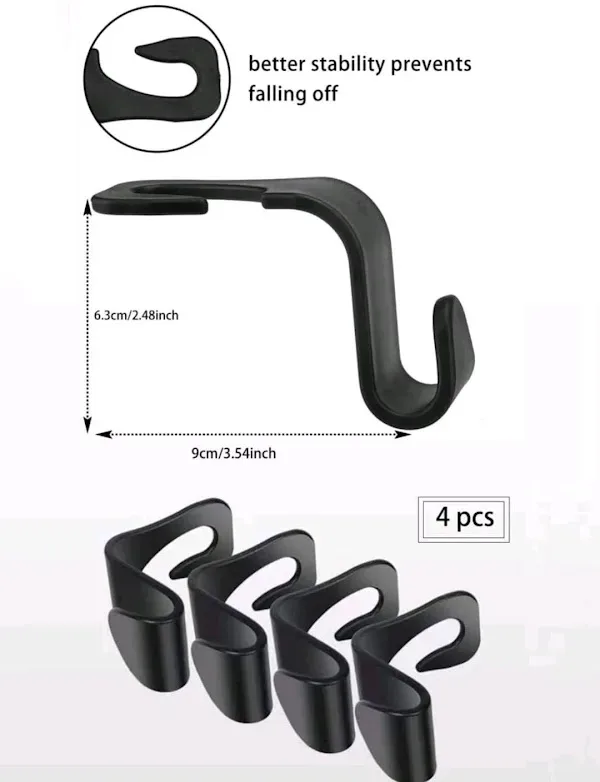 4 Piezas de gancho de parte trasera de asiento de coche