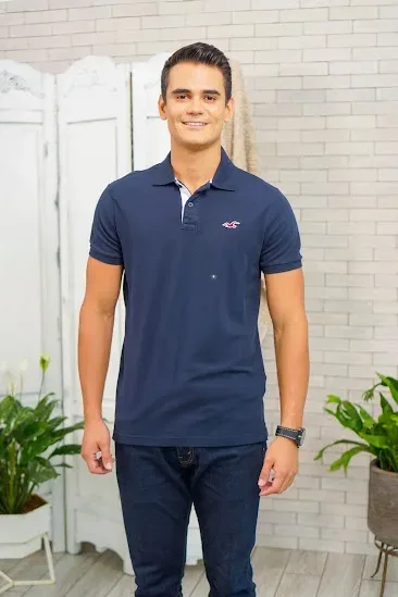 Camiseta Hollister para caballero color azul