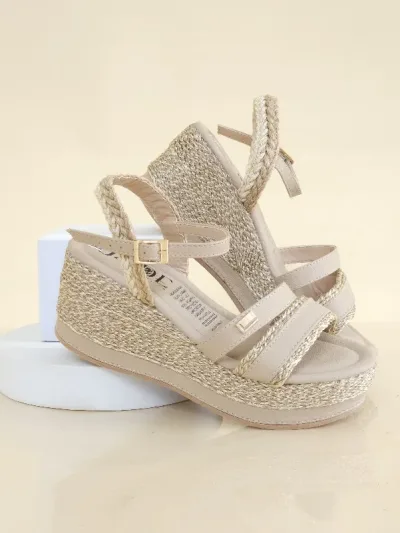 Sandalias plataforma Colombianos para Dama JADE Taupe LZ-84