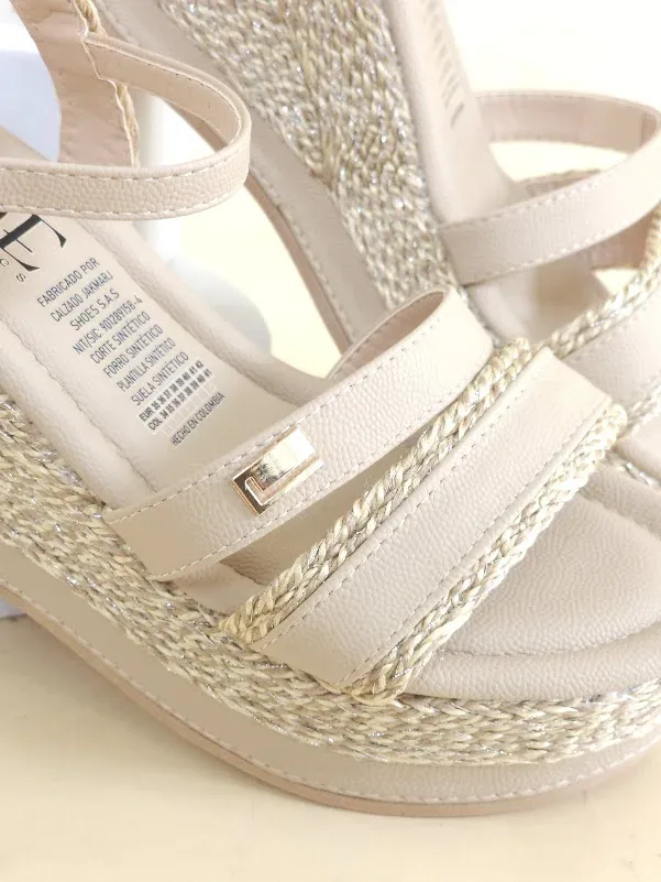 Sandalias plataforma Colombianos para Dama JADE Taupe LZ-84