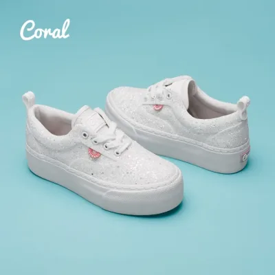 Tenis Coral Natsumi White  Glitter para dama