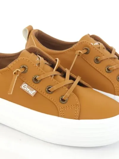 Tenis Coral para dama Octavia color camel Pu