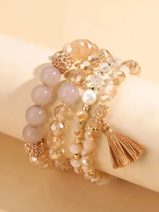 4 pulseras para dama de fantasia