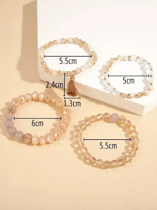 4 pulseras para dama de fantasia