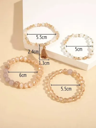 4 pulseras para dama de fantasia