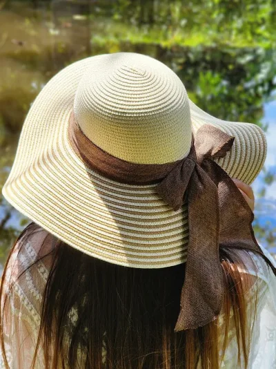 Sombrero para dama color beige y café