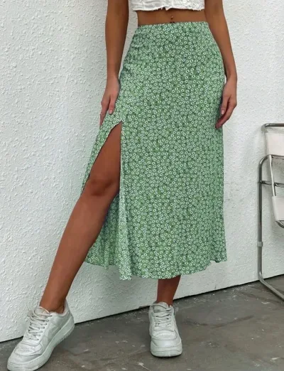 Falda para dama color verde
