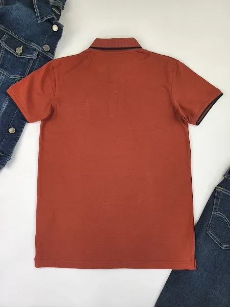 Camiseta Cambrige Polo Club para caballero color terracota.