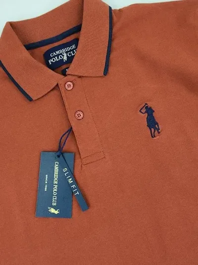 Camiseta Cambrige Polo Club para caballero color terracota.