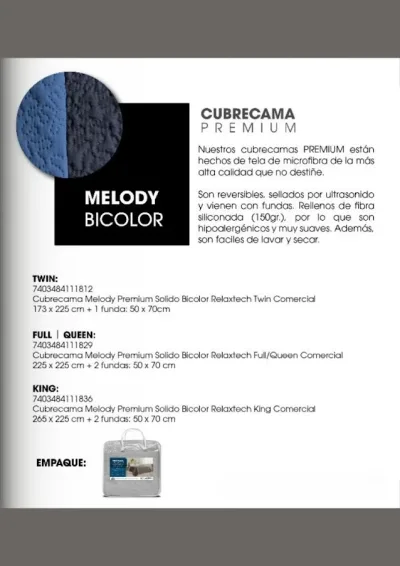 Cubrecama Melody Bicolor King