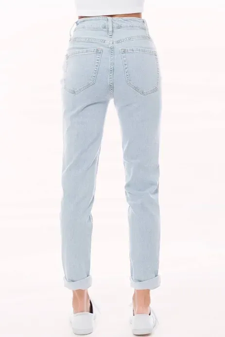 Jeans para dama Modern Haze color celeste high rise