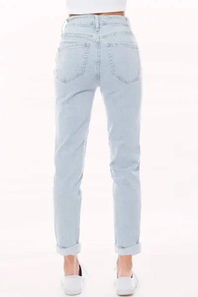 Jeans para dama Modern Haze color celeste high rise