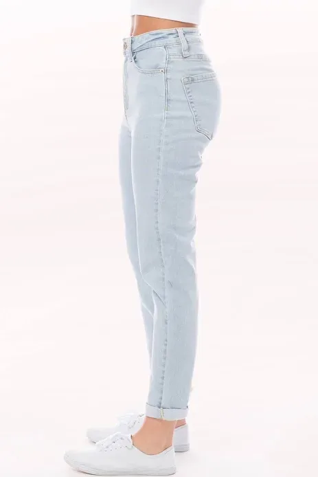 Jeans para dama Modern Haze color celeste high rise
