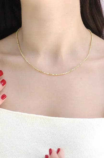 Collar plata 925 para dama color dorado con baño de oro 18K #8