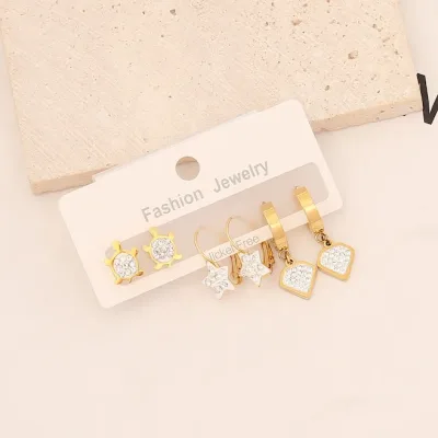 Set de aretes de acero inoxidable