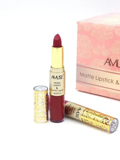 Labial Matte y Labial Líquido AMUSE Tono 10