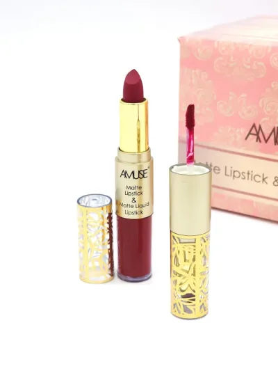 Labial Matte y Labial Líquido AMUSE Tono 10