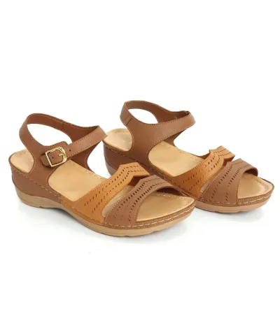 Sandalias Colombianas para Dama JADE Miel Caramelo X47