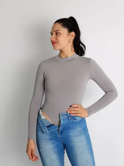 Body para dama color gris