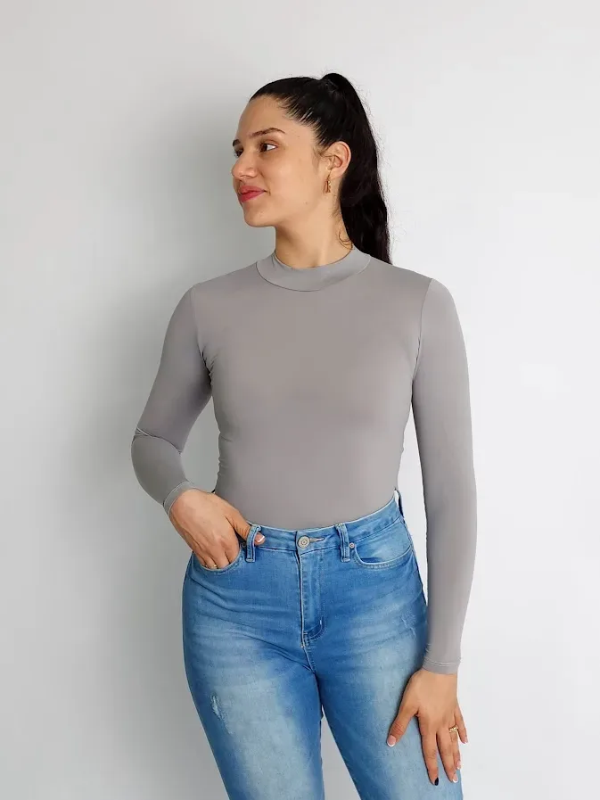 Body para dama color gris