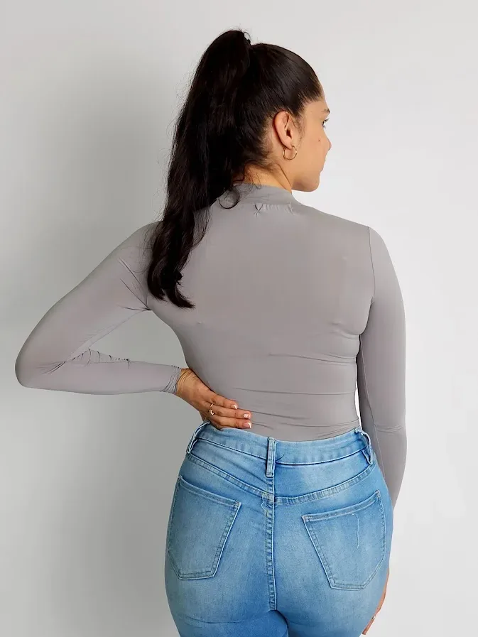 Body para dama color gris