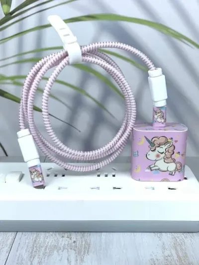 Funda proctetora de cable color rosa